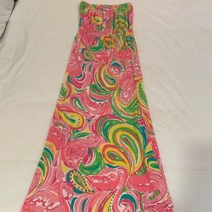 Multi color, flamingo maxi dress